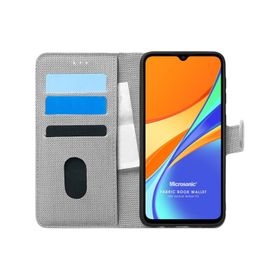 Microsonic Xiaomi Redmi 10A Fabric Book Wallet Gri Kılıf