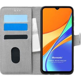 Microsonic Xiaomi Redmi 10A Fabric Book Wallet Gri Kılıf