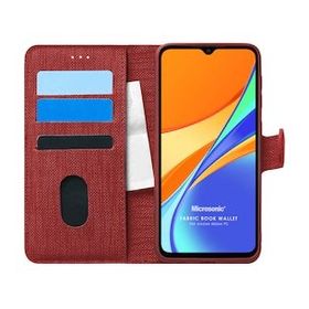 Microsonic Xiaomi Redmi 10A Fabric Book Wallet Kırmızı Cep Telefonu Kılıfı