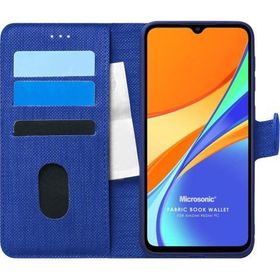Microsonic Xiaomi Redmi 10A Fabric Book Wallet Lacivert Cep Telefonu Kılıfı