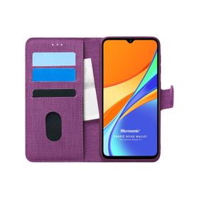 Microsonic Xiaomi Redmi 10A Fabric Book Wallet Mor Kılıf