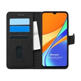 Microsonic Xiaomi Redmi 10A Fabric Book Wallet Siyah Kılıf