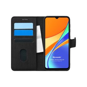 Microsonic Xiaomi Redmi 10A Fabric Book Wallet Siyah Kılıf