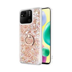 Microsonic Xiaomi Redmi 10A Glitter Liquid Holder Gold Cep Telefonu Kılıfı