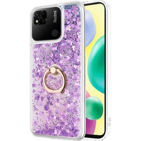 Microsonic Xiaomi Redmi 10A Glitter Liquid Holder Mor Kılıf