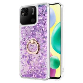 Microsonic Xiaomi Redmi 10A Glitter Liquid Holder Mor Kılıf