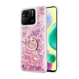 Microsonic Xiaomi Redmi 10A Glitter Liquid Holder Pembe Kılıf