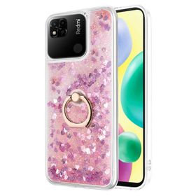 Microsonic Xiaomi Redmi 10A Glitter Liquid Holder Pembe Kılıf