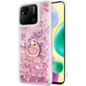 Microsonic Xiaomi Redmi 10A Glitter Liquid Holder Pembe Kılıf