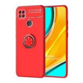 Microsonic Xiaomi Redmi 10A Kickstand Ring Holder Kırmızı Cep Telefonu Kılıfı