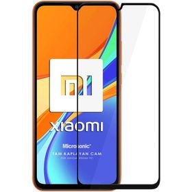 Microsonic Xiaomi Redmi 10A Tam Kaplayan Temperli Siyah Cam Ekran Koruyucu