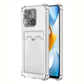 Microsonic Xiaomi Redmi 10C Card Slot Shock Şeffaf Cep Telefonu Kılıfı