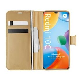 Microsonic Xiaomi Redmi 10C Delux Leather Wallet Gold Kılıf