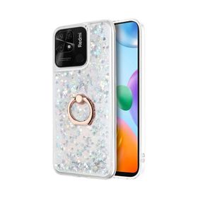 Microsonic Xiaomi Redmi 10C Glitter Liquid Holder Gümüş Kılıf