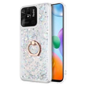 Microsonic Xiaomi Redmi 10C Glitter Liquid Holder Gümüş Kılıf