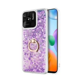 Microsonic Xiaomi Redmi 10C Glitter Liquid Holder Mor Kılıf