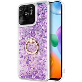Microsonic Xiaomi Redmi 10C Glitter Liquid Holder Mor Kılıf
