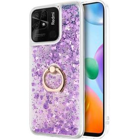 Microsonic Xiaomi Redmi 10C Glitter Liquid Holder Mor Kılıf