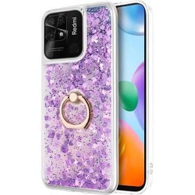 Microsonic Xiaomi Redmi 10C Glitter Liquid Holder Mor Kılıf