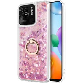 Microsonic Xiaomi Redmi 10C Glitter Liquid Holder Pembe Kılıf