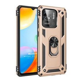 Microsonic Xiaomi Redmi 10C Military Ring Holder Gold Kılıf