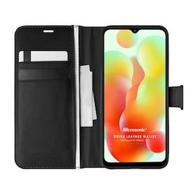 Microsonic Xiaomi Redmi 12C Delux Leather Wallet Siyah Kılıf