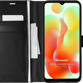 Microsonic Xiaomi Redmi 12C Delux Leather Wallet Siyah Kılıf