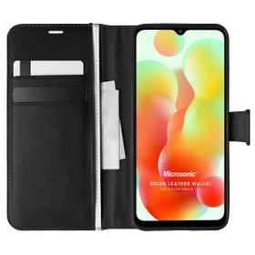 Microsonic Xiaomi Redmi 12C Delux Leather Wallet Siyah Kılıf