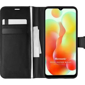 Microsonic Xiaomi Redmi 12C Delux Leather Wallet Siyah Kılıf