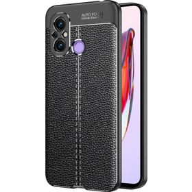 Microsonic Xiaomi Redmi 12C Deri Dokulu Silikon Siyah Kılıf