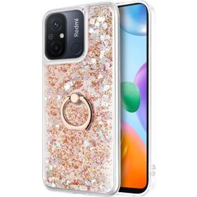 Microsonic Xiaomi Redmi 12C Glitter Liquid Holder Gold Kılıf