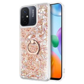 Microsonic Xiaomi Redmi 12C Glitter Liquid Holder Gold Kılıf