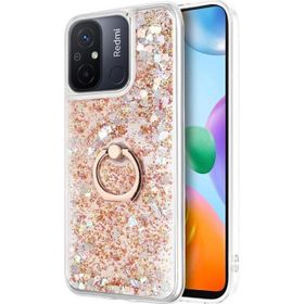 Microsonic Xiaomi Redmi 12C Glitter Liquid Holder Gold Kılıf