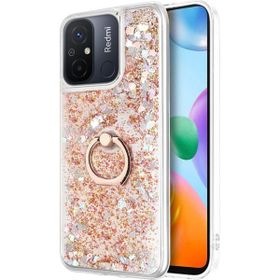 Microsonic Xiaomi Redmi 12C Glitter Liquid Holder Gold Kılıf