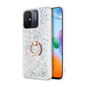 Microsonic Xiaomi Redmi 12C Glitter Liquid Holder Gümüş Kılıf