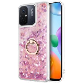 Microsonic Xiaomi Redmi 12C Glitter Liquid Holder Gümüş Kılıf