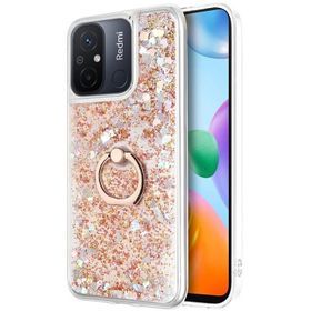 Microsonic Xiaomi Redmi 12C Glitter Liquid Holder Gümüş Kılıf