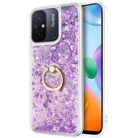 Microsonic Xiaomi Redmi 12C Glitter Liquid Holder Gümüş Kılıf