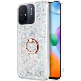 Microsonic Xiaomi Redmi 12C Glitter Liquid Holder Gümüş Kılıf