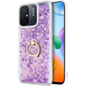 Microsonic Xiaomi Redmi 12C Glitter Liquid Holder Mor Kılıf