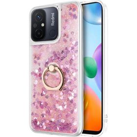 Microsonic Xiaomi Redmi 12C Glitter Liquid Holder Pembe Kılıf