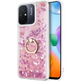 Microsonic Xiaomi Redmi 12C Glitter Liquid Holder Pembe Kılıf