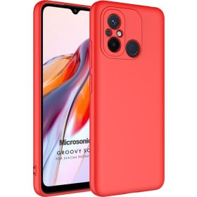 Microsonic Xiaomi Redmi 12C Groovy Soft Kırmızı Kılıf