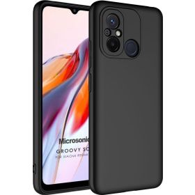 Microsonic Xiaomi Redmi 12C Groovy Soft Siyah Kılıf