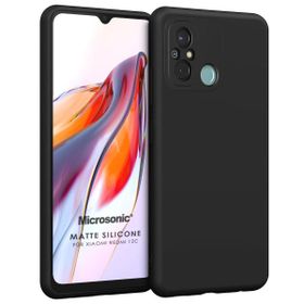 Microsonic Xiaomi Redmi 12C Matte Silicone Siyah Kılıf