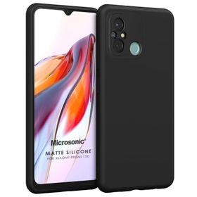 Microsonic Xiaomi Redmi 12C Matte Silicone Siyah Kılıf
