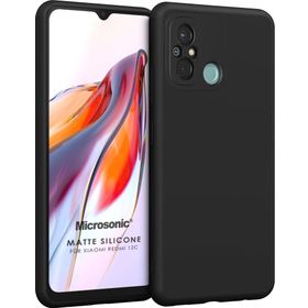Microsonic Xiaomi Redmi 12C Matte Silicone Siyah Kılıf