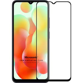 Microsonic Xiaomi Redmi 12C Tam Kaplayan Temperli Siyah Cam Ekran Koruyucu