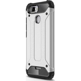 Microsonic Xiaomi Redmi 6 Rugged Armor Gümüş Kılıf