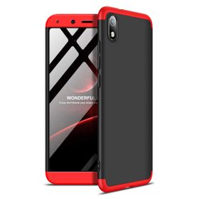 Microsonic Xiaomi Redmi 7A Double Dip 360 Protective Siyah Kırmızı Kılıf